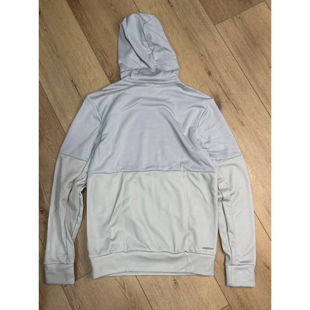 Adidas Mens TI Pullover Hoodie Grey AEROREADY Training Sweatshirt FQ0153 Size S